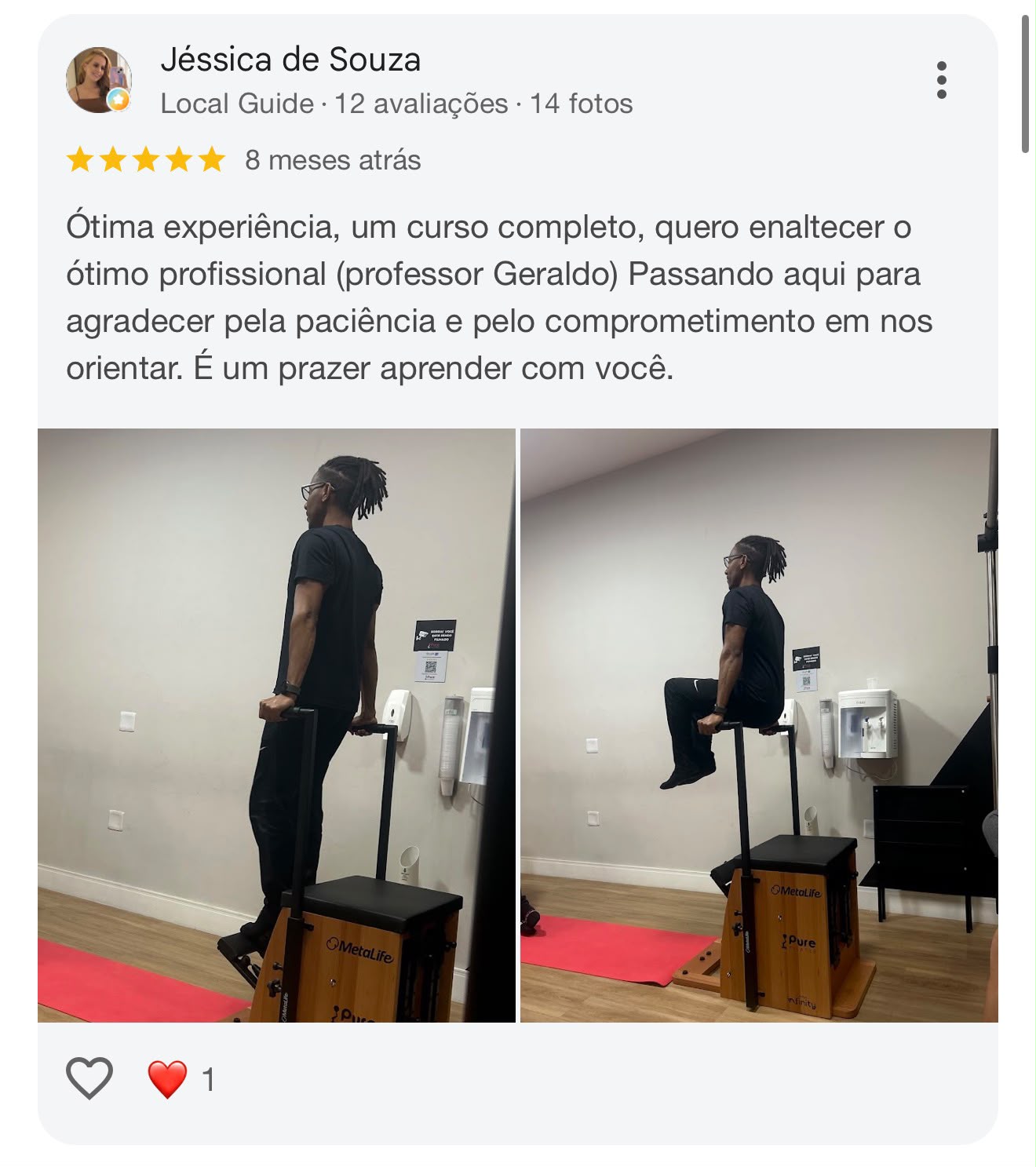 Avaliação de Jéssica de Souza no Google — 5 estrelas